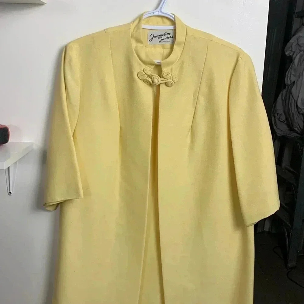 Vintage Jacquline Juniors  Fully Lined Yellow Summer Duster - Picture 6 of 8